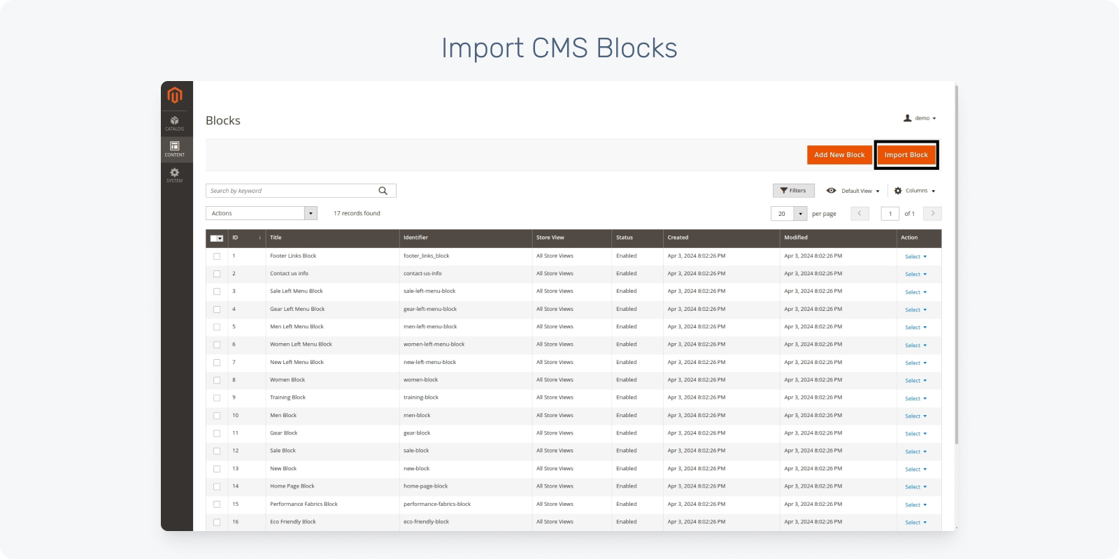 CMS Import-Export